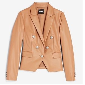 Express Leather Double Breasted Blazer NWT